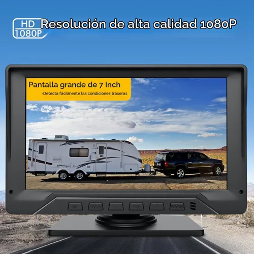 Vista 5 de Sistema de cámara de respaldo para RV, cámara de respaldo con cable de 7 pulgadas para camión, remolque, cámper, cámara de visión trasera HD 1080P