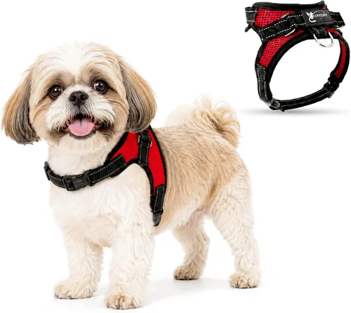 Vista 16 de Arnés ajustable reflectante para perro con asa evita tirones, XXS, Negro