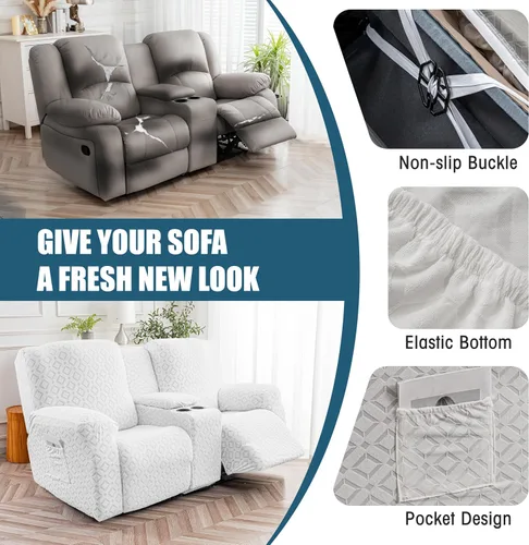 Vista 246 de Gennia Funda Impermeable para Silla Reclinable, Fundas Elásticas para Sofá Reclinable con Bolsillos, Fundas Lavables para Silla Reclinable Lazy Boy