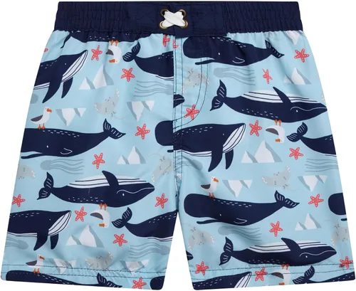 Vista 6 de Quad Seven Conjunto de natación para niños pequeños, traje de baño de 4 piezas y camiseta de protección de manga corta para niños (tamaños 12M-7)