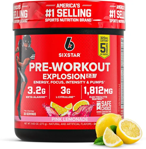 Vista 9 de Six Star Polvo de preentrenamiento para hombres y mujeres, ponche de frutas (30 porciones) - Bebida en polvo de energía Preworkout Explosion 2.0