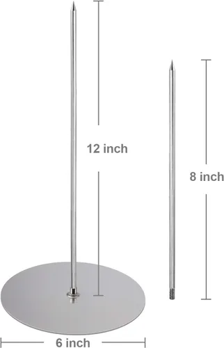 Vista 3 de Parrilla Vertical con Brocheta - Parrilla Vertical Removible de Acero Inoxidable para Barbacoa Brasileña - Perfecta para Bistec, Pollos Enteros