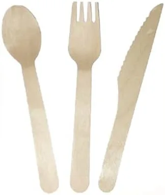 Vista 4 de TigerChef - Juego de cubiertos de madera 100% compostables, ecológicos, biodegradables, totalmente naturales