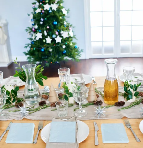 Vista 5 de 50 servilletas de cóctel de 3 capas de color azul bebé, servilletas de postre, servilletas de papel desechables para bodas, fiestas de cumpleaños