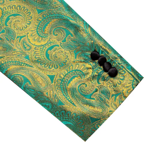 Vista 7 de Barry.Wang Blazer para hombre, abrigo deportivo de cachemira, chaqueta de traje ligero, esmoquin regular, flores, Mardi Gras, regalo de carnaval