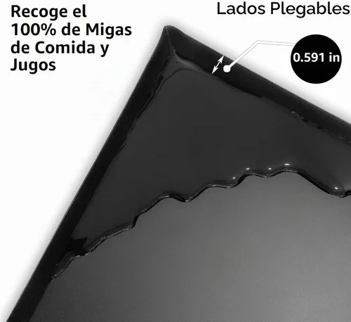 Vista 3 de WK Juego de 3 tapetes/tablas de cortar de plástico flexibles con labio, tabla de cortar plegable para cocina, tablas de cortar negras para carne