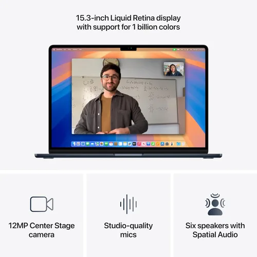 Vista 4 de Apple Laptop MacBook Air 2025 de 15 pulgadas con chip M4: Construida para Apple Intelligence, pantalla Liquid Retina de 15.3 pulgadas, memoria