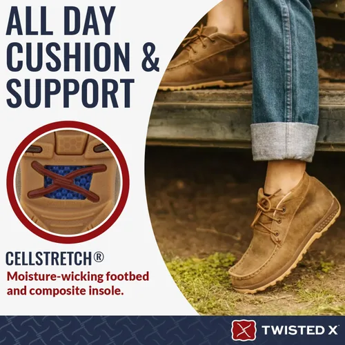 Vista 4 de Twisted X Chukka - Zapatos de conducción para mujer, Bombardeo