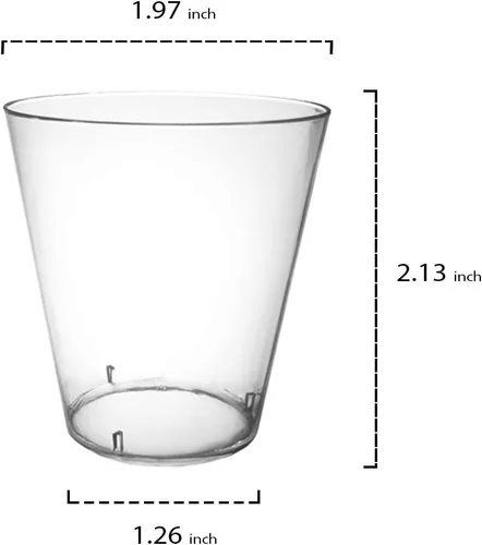 Vista 2 de Party Essentials 20 vasos de plástico duro de 2 onzas con estampado de araña, para Halloween, transparente/negro