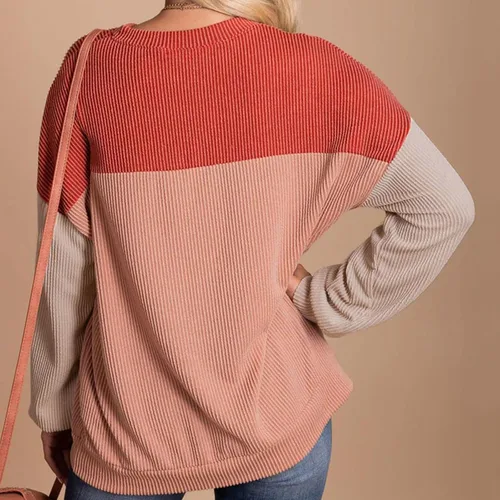 Vista 5 de Camisas de manga larga con cuello redondo para mujer, de otoño, a la moda, 2023, de punto, informales, cómodas, sudaderas