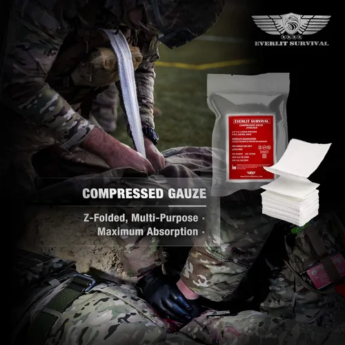 Vista 7 de EVERLIT Kit avanzado de trauma, torniquete CAT GEN-7, compatible con TCCC, bolsa táctica IFAK de combate militar con férula de 36 pulgadas de nylon