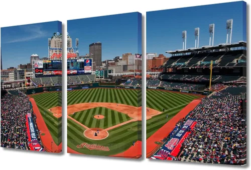 Vista 100 de TUMOVO Arte de pared en lienzo para estadio deportivo, arte de pared de campo Wrigley en Chicago, pinturas de Chicago, impresiones sobre lienzo