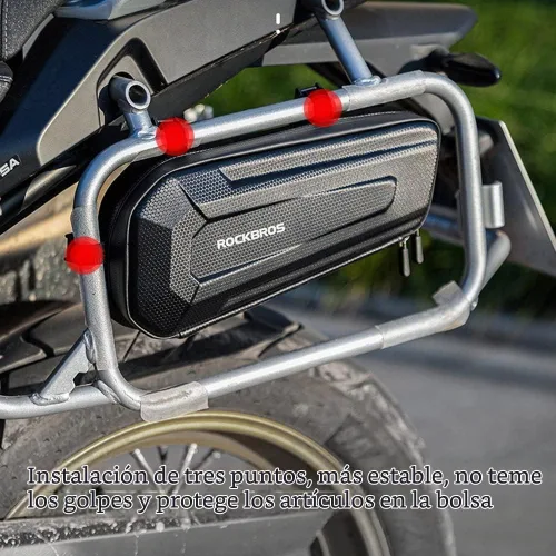 Vista 5 de Bolsa de motocicleta Bolsa impermeable Bolsa de motor de motocicleta de gran capacidad Práctica fácil instalación Triangular Accesorios