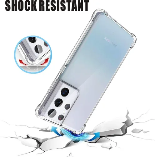 Vista 4 de Funda transparente para teléfono Samsung Galaxy S21 Plus 5G de 6.8 pulgadas Samsung Galaxy S21 Ultra 5G Clear Phone Case Shockproof Flexible TPU
