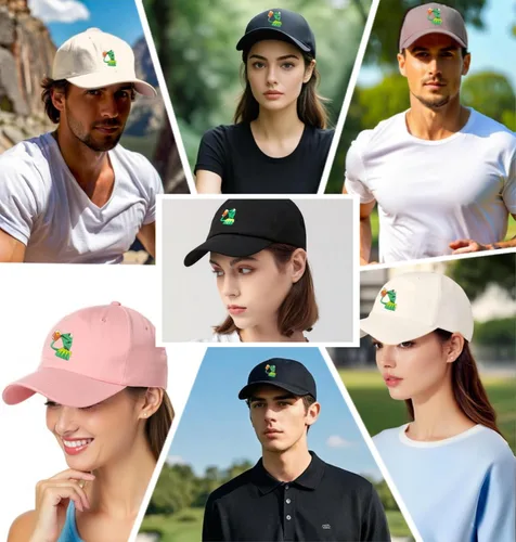 Vista 6 de Gorra de béisbol bordada Kermit The Frog ajustable, unisex, clásica, para papá