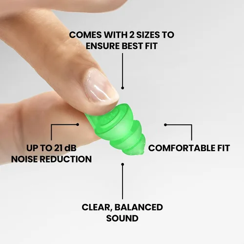 Vista 4 de Eargasm Tapones para Oídos Más Pequeños - Afterglow Brillan en la Oscuridad de Alta Fidelidad con Filtro Reductor de Ruido Reutilizables para Niños