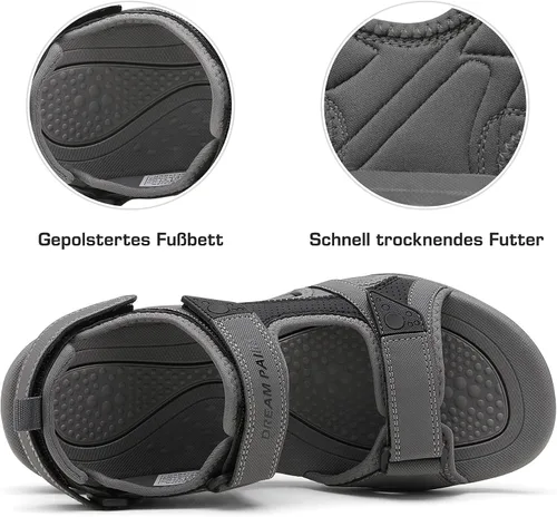 Vista 3 de DREAM PAIRS Sandalias para hombre, senderismo, agua, playa, deporte, al aire libre, atléticas, con soporte de arco, sandalias de verano