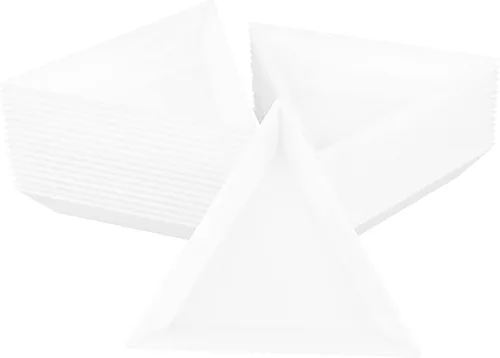 Vista 8 de AUEAR, Bandejas de clasificación de cuentas de plástico para proyectos de joyería de bricolaje (blanco, paquete de 30 triángulos)