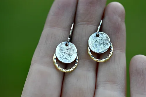Vista 6 de Pendientes de plata de ley, aretes colgantes de luna, regalo para ella