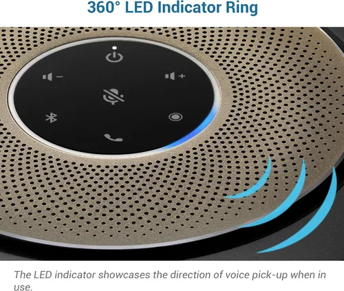Vista 10 de VTech VCS601-2 Altavoz Bluetooth para conferencias - Recogida de voz premium de 360° con 6 micrófonos, conexión NFC inteligente, tiempo de llamada