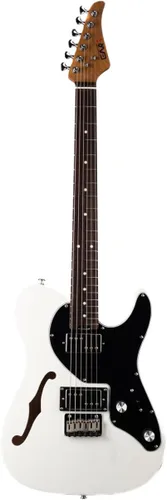 Vista 8 de EART E-TT72 Guitarra eléctrica de cuerpo semihueco de 6 cuerdas, capacidad de juego versátil, potentes pastillas Humbucker guitarras de puente fijo