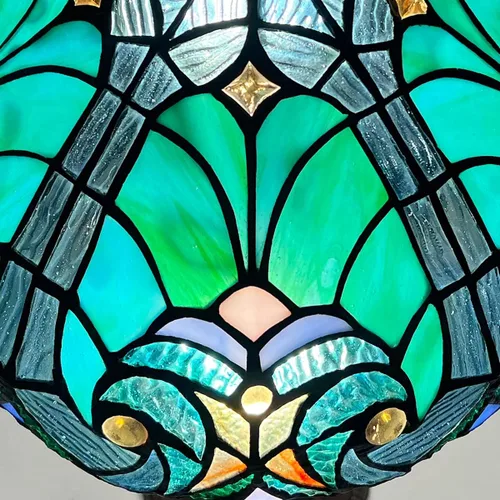 Vista 3 de Tiffany - Pantalla de repuesto para lámpara de 12 pulgadas de estilo victoriano, pantalla de repuesto para mesa, escritorio, ventilador de techo