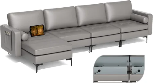Vista 17 de Giantex Sofá individual, silla decorativa, sillón con cojín cómodo, bolsillos para revistas, sala de estar, silla de ocio tapizada para dormitorio