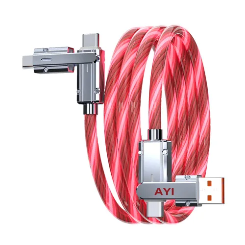 Vista 29 de AYI 3 combinaciones de múltiples puertos USB A a USBC Micro PD cable de carga rápida iluminado flujo de corriente compatible con casi todos