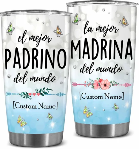 Vista 10 de WHIDOBE Juego de vasos personalizados para padrinos, copa Padrino y Madrina, idea de regalo para padrinos, Quieren Ser Mis Padrinos De Bautizo