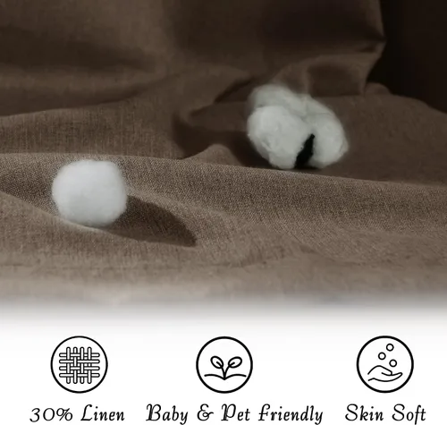 Vista 5 de StangH Fundas de cojín de lino para sofá – Fundas individuales para sillas con parte inferior de velcro para niños, asientos de patio al aire libre