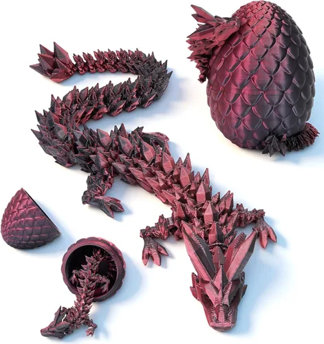 Vista 11 de Huevo de dragón impreso en 3D, huevo de dragón de cristal misterioso de Pascua, juguetes sorpresa, huevos de dragón de cristal articulados