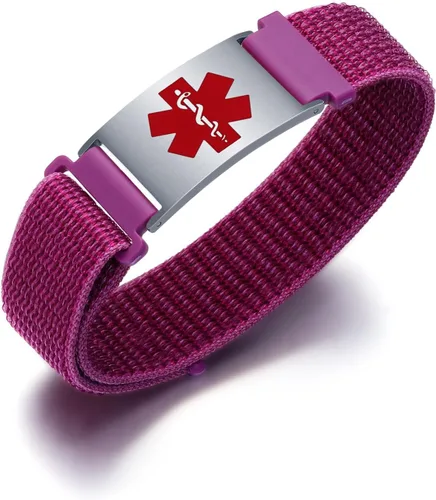 Vista 31 de Pulseras deportivas personalizadas de alerta médica para mujeres y hombres – Pulseras de identificación médica personalizadas con grabado gratuito
