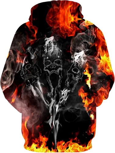 Vista 2 de Yasswete - Sudadera con capucha, unisex, estampado en 3D y bolsillos grandes
