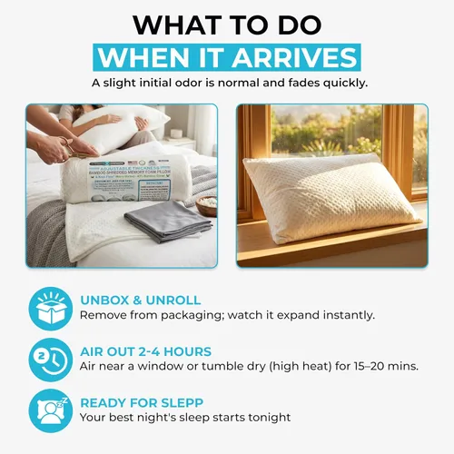 Vista 7 de Xtreme Comforts Almohadas de cama para dormir (paquete de 2) Almohadas ajustables de espuma viscoelástica triturada con funda de enfriamiento