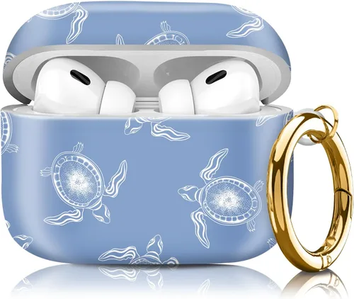 Vista 8 de Funda compatible con AirPod Pro de 2ª/1ª generación con llavero, funda protectora completa a prueba de golpes para auriculares inalámbricos