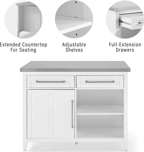 Vista 4 de Crosley Furniture Silvia - Juego de isla de cocina, taburetes de silla