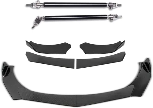Vista 18 de DREAMIZER Alerón Universal para Labio de Parachoques Delantero con Varilla de Puntal Alerón Ala Kit de Carrocería Ancha Alerón con Varillas Esquina