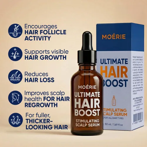 Vista 3 de Moerie Suero para el Crecimiento del Cabello Ultimate para el Crecimiento Natural del Cabello y Engrosamiento - Tratamiento Anti Adelgazamiento