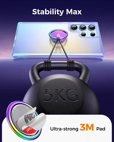 Vista 3 de Syncwire Soporte adhesivo para anillo de teléfono, rotación de 360°, soporte de anillo de dedo para teléfono celular, agarre de metal pulido