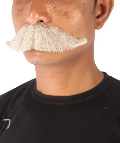 Vista 2 de Watson - Bigote de pelo humano falso para hombre adulto