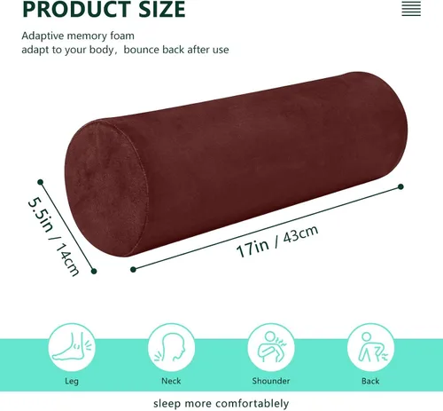 Vista 3 de Yoga Meditación Almohada Almohada Decorativa Rodillo Cuello Almohada Suave Almohada Redonda Almohada Cilindro Forma Cilindro Almohada Fundas