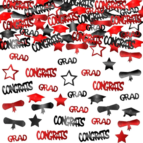 Vista 9 de KatchOn, Confeti de graduación negro brillante 2025 – Paquete de 500 Confeti de graduación 2025 decoraciones Decoraciones de graduación 2025