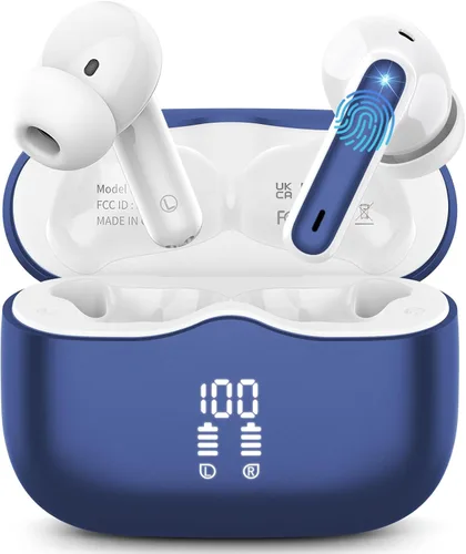 Vista 10 de Auriculares inalámbricos, Bluetooth 5.4 con graves profundos estéreo de alta fidelidad, 4 ENC con cancelación de ruido, auriculares inalámbricos