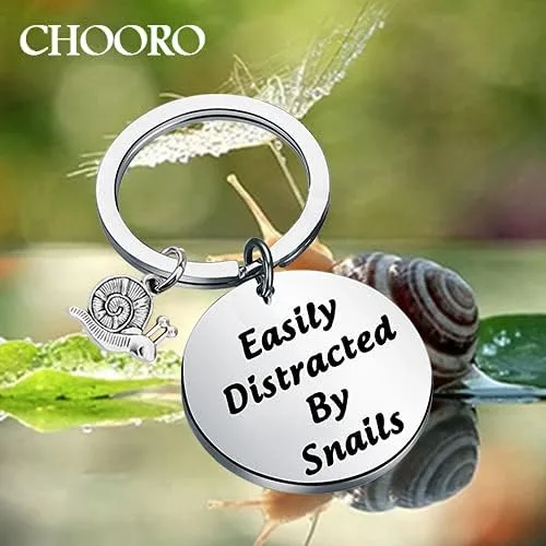 Vista 6 de CHOORO Caracol joyería ralentiza regalo amantes de caracol regalo fácilmente distraído por caracoles llavero