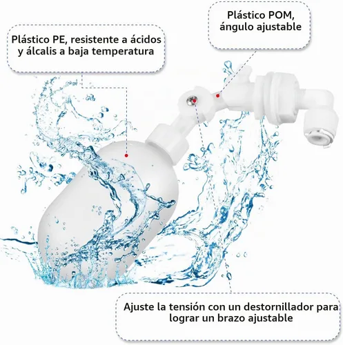 Vista 3 de Mudder Paquete de 2 válvulas de bola flotantes ajustables de 1/4 pulgadas