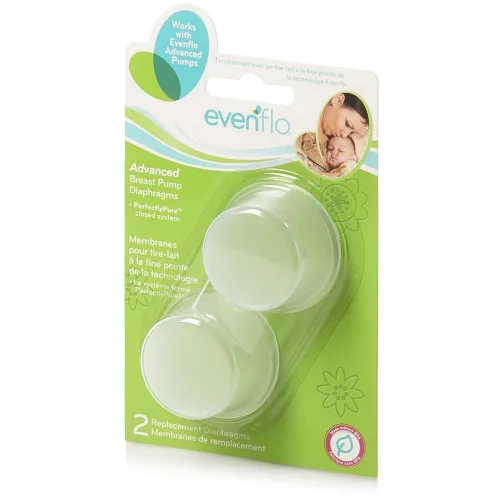 Vista 2 de Evenflo Feeding Diafragmas de silicona de repuesto para extractores de leche avanzados (paquete de 2), transparente