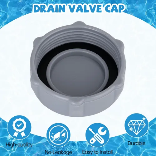 Vista 2 de Tapa de válvula de drenaje de repuesto compatible con Bestway Pool, tapa de drenaje resistente, tapas de manguera de plástico, ajuste perfectamente