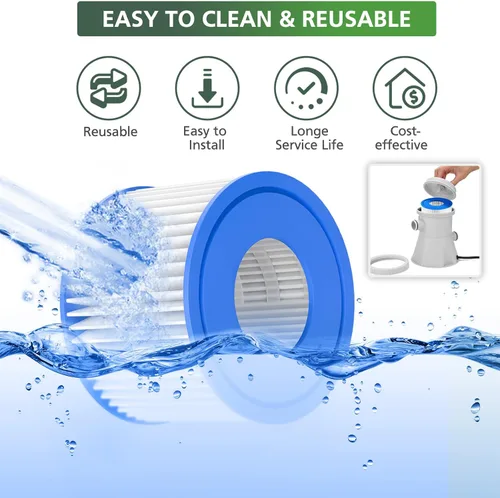 Vista 5 de isinlive Paquete de 6 Filtros Tipo VI para Bañera de Hidromasaje y Filtro de SPA de Repuesto Compatible con Lay-Z Spa, Intex, Coleman SaluSpa