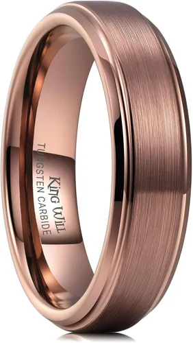 Vista 31 de King Will Anillo de Boda Clásico de Tungsteno para Hombre, Anillos de 6/7/8/9/10mm de Ancho, Acabado Pulido, Borde de Escalón Mate, Ajuste Cómodo
