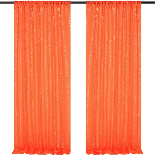 Vista 95 de Cortinas de fondo de lentejuelas con purpurina azul bebé, 2 piezas de 2 x 8 pies, telón de fondo de fiesta de baby shower para niños, hermosas